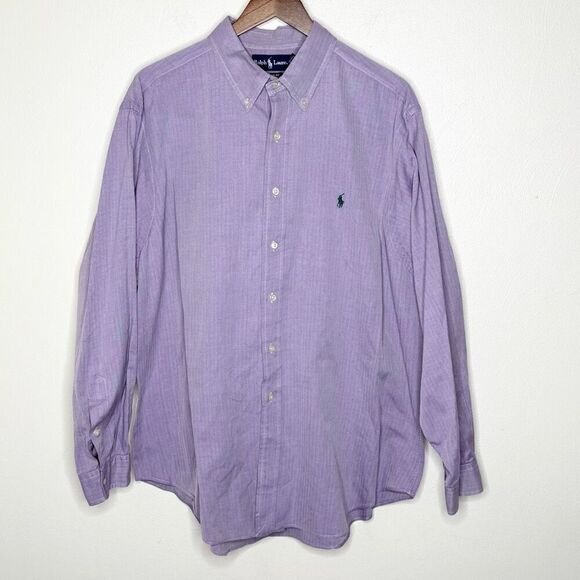 Ralph Lauren Purple Long Sleeve Button Up Shirt - Men’s US 18 34/35 - Picture 1 of 7